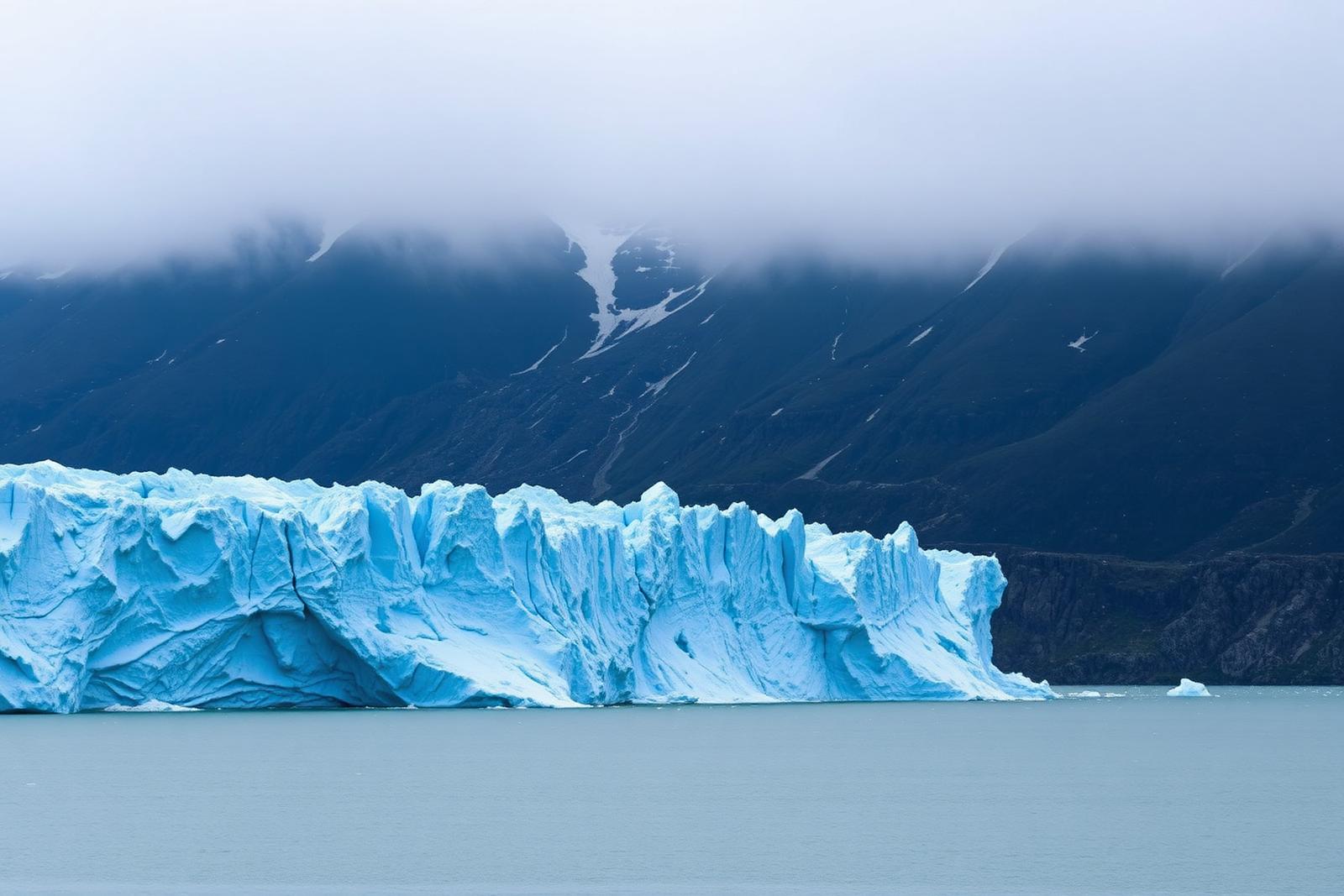 Glacier face meeting cold Alaskan water