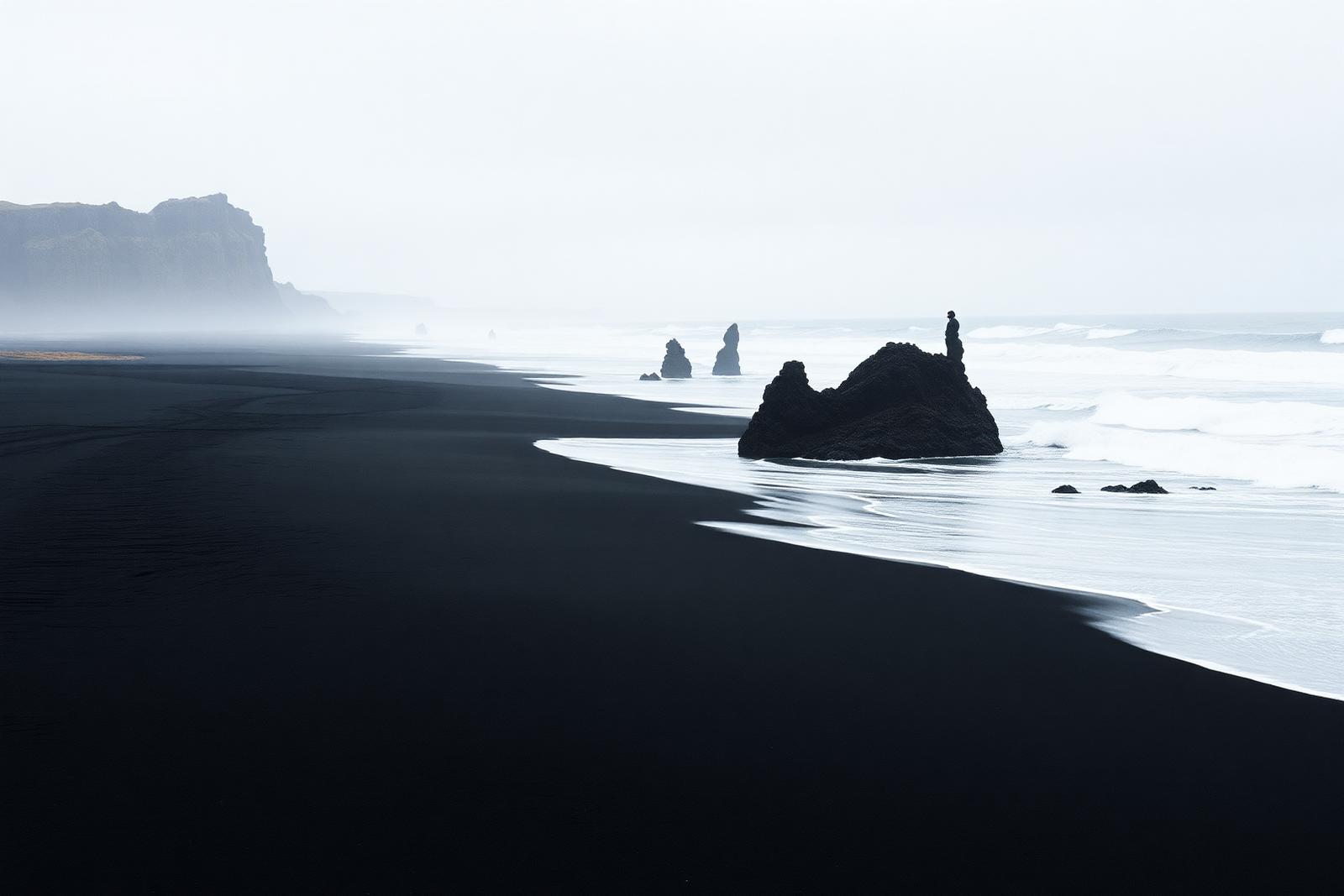 Black sand coastline in Iceland