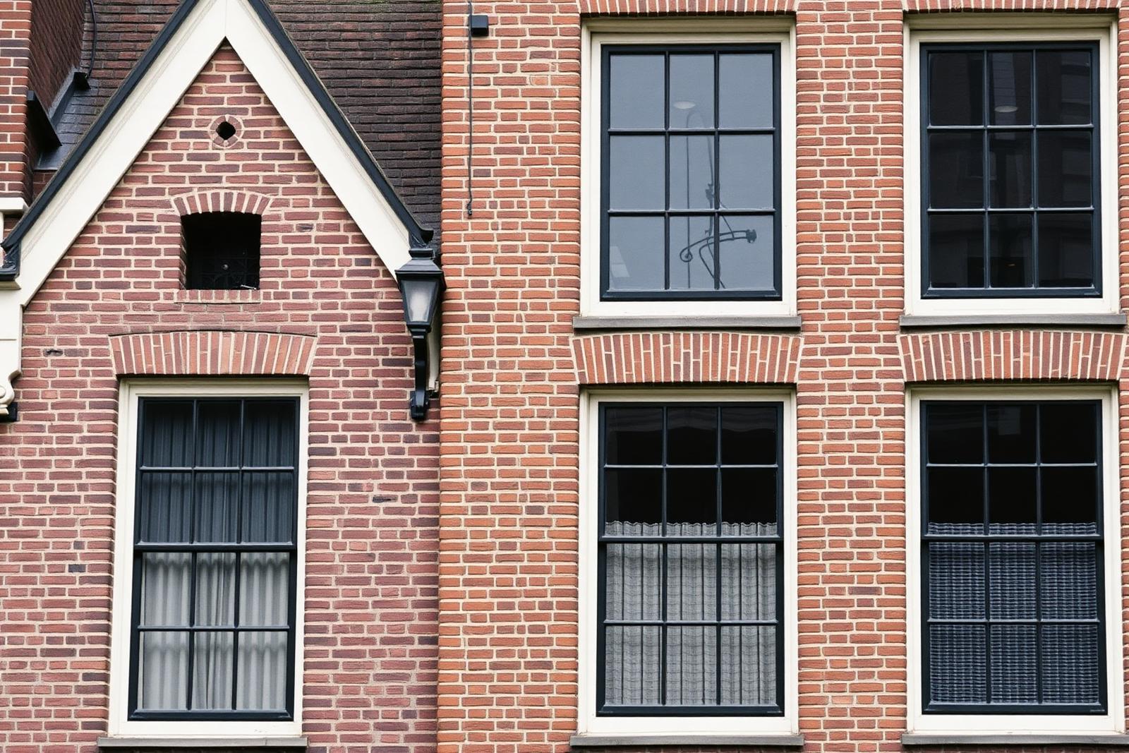 Detail of Amsterdam canal house facades
